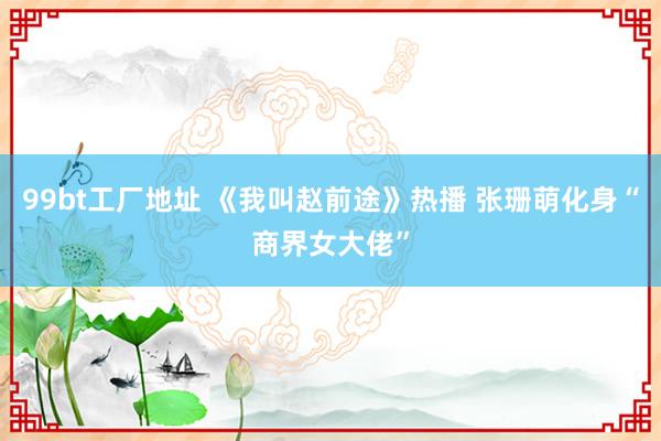 99bt工厂地址 《我叫赵前途》热播 张珊萌化身“商界女大佬”