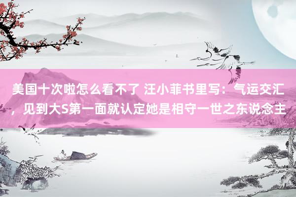 美国十次啦怎么看不了 汪小菲书里写：气运交汇，见到大S第一面就认定她是相守一世之东说念主