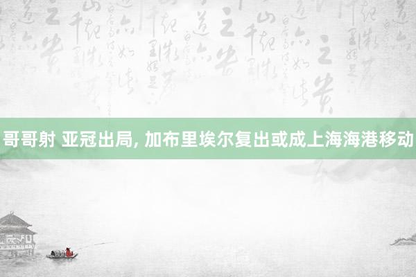 哥哥射 亚冠出局, 加布里埃尔复出或成上海海港移动