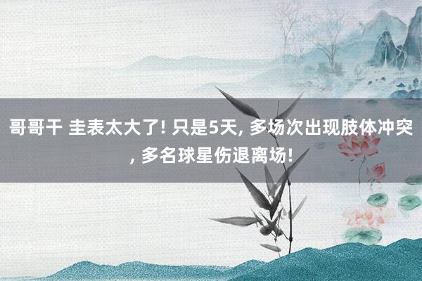 哥哥干 圭表太大了! 只是5天, 多场次出现肢体冲突, 多名球星伤退离场!