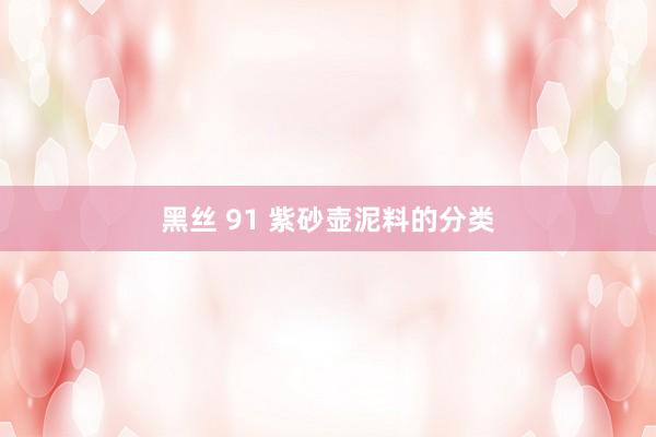 黑丝 91 紫砂壶泥料的分类