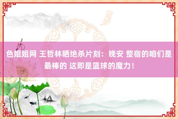 色姐姐网 王哲林晒绝杀片刻：晚安 整宿的咱们是最棒的 这即是篮球的魔力！